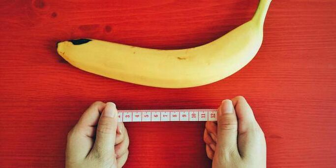 Vermessung des Penis vor der Vergrößerung am Beispiel einer Banane